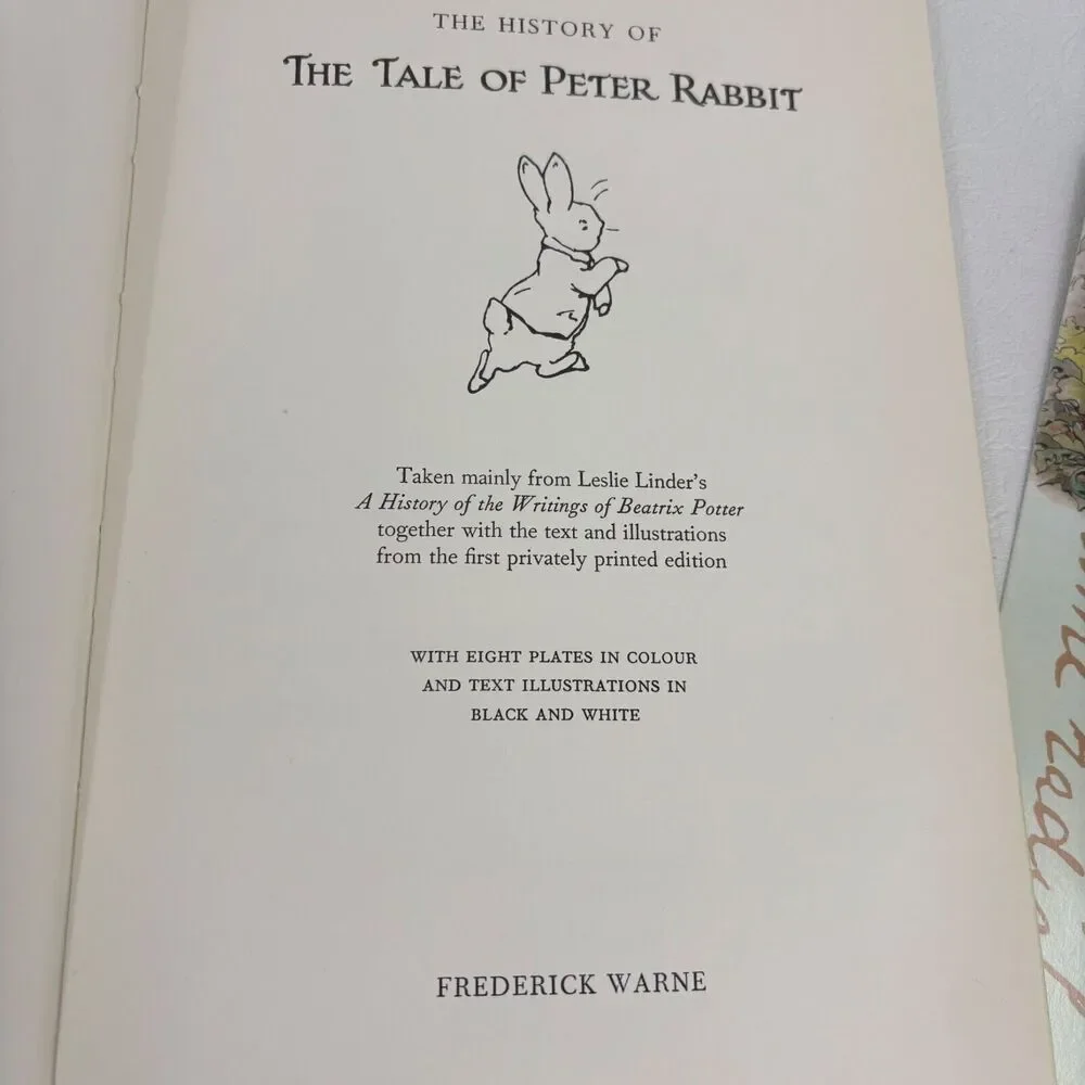 The History Of The‎ Tale Of Peter Rabbit Hardcover Book & Bookmarks Vintage 1976